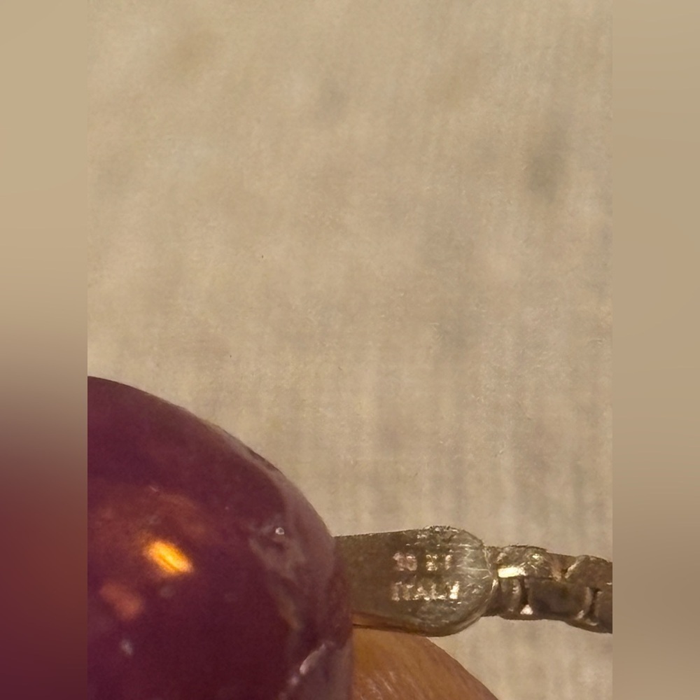 Vintage Italian ADL 10k Gold Ruby & Baguette Diamond Designer Necklace 4.3 grams - Picture 12 of 16